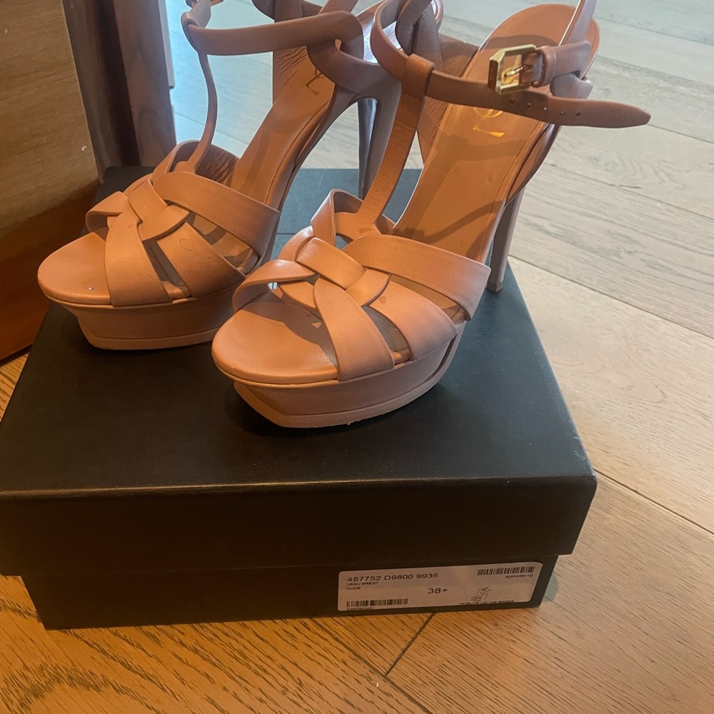 Elegant Tan Platform Heels